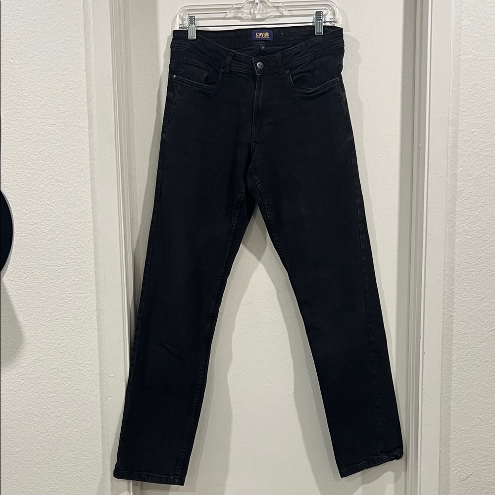 Cavalli Class Women's Straight Leg High Waist Black Denim Jeans Size 28